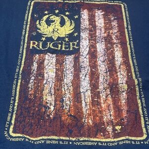 Ruger “It’s Mine And Its American” T Shirt Size Large Color Blue New Without Tag